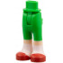 Mini Doll Hips and Trousers with Back Pockets with Molded Light Nougat Lower Legs / Boots and Printed Red Slippers with White Socks Pattern - Thin Hinge: {ярко зелен}