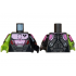Torso Armor with Bright Pink and Silver Breastplate, Black Broken Heart, Dark Pink Shoulders, Red Bullets Pattern / Black Arm Left with Dark Pink Shoulder, Silver Armor Pattern / Lime Arm Right with Dark Pink Shoulder, Silver Armor Pattern / Black Hand Le: {титаниево метален}
