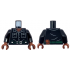 Torso Shirt, Dark Bluish Gray Pockets and Buttons, Dark Green Belt with Silver Buckle, Pouch, Reddish Brown Neck, Pearl Necklace Pattern / Black Arms / Reddish Brown Hands: {черен}