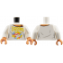 Torso Female Shirt with Yellow, Coral, and Bright Light Blue Markings, Nougat Neck and Shoulder with Strap Pattern / White Arms / Nougat Hands: {бял}
