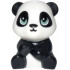 Panda, Mini Doll Style, Baby Cub, Sitting with Molded White Head and Body and Printed Black Nose and Eye Patches and Sand Green Eyes Pattern (Friends Qui Qui): {черен}