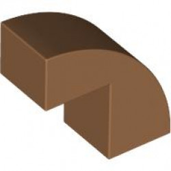 BRICK 1X2X1 2/3, BOW W/ CUTOUT, NO. 1: {умерен нуга}