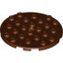 Plate, Round 6 x 6 with Hole: {червеникаво-кафяв}