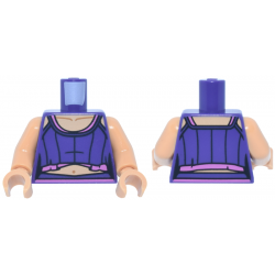 Torso Female Cropped Tank Top with Dark Pink Layers, Medium Tan Skin and Stomach with Collar Bones and Navel Pattern / Medium Tan Arms / Medium Tan Hands: {светло виолетов}