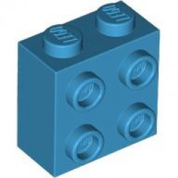BRICK 1X2X1 2/3 W/4 KNOBS: {тъмно небесносин}