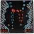 Tile 6 x 6 with Bottom Tubes with Screen with Pixelated Light Bluish Gray, Medium Azure and Red Arcade Game, '6985' and '6781' Pattern: {черен}