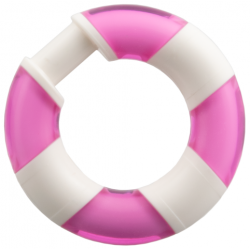 Minifigure, Utensil Life Preserver with Molded Trans-Dark Pink Sections Pattern: {бял}