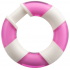 Minifigure, Utensil Life Preserver with Molded Trans-Dark Pink Sections Pattern: {бял}