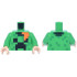 Torso Pixelated Holiday Sweater with Black Creeper Face, Green Dots, Dark Green Collar, Orange Hair Pattern / Bright Green Arms / Light Nougat Hands: {ярко зелен}