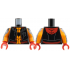 Torso Hoodie Vest with Pocket and Drawstrings, Red Trim and Hood, Orange Shirt, Black Spider and Webbing Pattern / Orange Arms with Dark Bluish Gray Armor and Black Webbing Pattern / Red Hands: {черен}