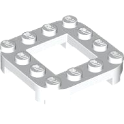 PLATE 4X4X2/3, CIRCLE, 2X2 HOLE: {бял}