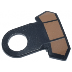 Minifigure Armor Pauldron Plastic Angled with Medium Nougat Panels Pattern: {черен}