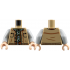 Torso Vest Open with Pockets, Reddish Brown, Dark Bluish Gray, Light Bluish Gray and Dark Green Plaid Shirt, Belt with Silver Buckle Pattern / Light Bluish Gray Arms / Light Nougat Hands: {пясъчно жълт}