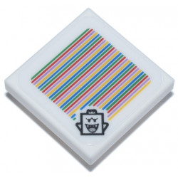 Tile, Modified 2 x 2 Inverted with Super Mario Scanner Code King Boo Pattern (Sticker) - Set 72038: {бял}