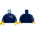 Torso Female Racing Suit Silver Zipper and Lamborghini Logo, Black Trim Pattern / Dark Blue Arms / Yellow Hands: {земно син}