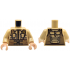 Torso Jacket with Zipper, Dark Tan Utility Harness with Yellow Badge, Pockets, Pouches and Backpack Pattern / Tan Arms / Light Nougat Hands: {тухлено жълт}