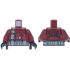 Torso SW Galactic Marine Clone Trooper Armor, Light Bluish Gray and Black Markings, Belt and Strap with Pouches Pattern / Dark Red Arms / Black Hands: {нов тъмно червен}