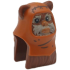 Minifigure, Head, Modified SW Ewok with Molded Dark Orange Hood and Printed Dark Brown Stitching and Wrinkles, Medium Nougat Lips and Nose, Tan Face Fur Pattern: {червеникаво-кафяв}
