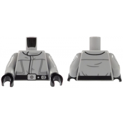 Torso SW Imperial Crew Uniform Jumpsuit with Straight Black Belt with Silver Buckle and Dot Pattern / Light Bluish Gray Arms with SW Imperial Logo Pattern / Black Hands: {умерено каменно сив}