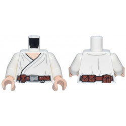 Torso Dress with White Fur Trim, Collar, and Tassels, Black Belt with Gold Buckle Pattern / Red Arms / White Hands: {бял}