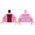 Torso Bathrobe with Dark Pink Hem and Creases, Red and Blue Spider-Man Costume, Black Spider and Webbing Pattern / Bright Pink Arms / Light Nougat Hands: {светло пурпурен}