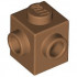 BRICK 1X1, W/ 2 KNOBS, CORNER: {умерен нуга}