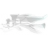 Plant Leaves Angular with Bar Handle on End, 7 Spikes: {прозрачен опал}