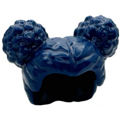 Minifigure, Hair Female, Parted in Middle with 2 Space Buns on Top: {земно син}