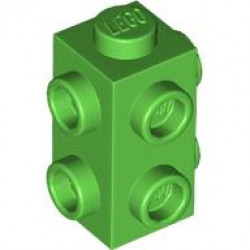 BRICK 1X1X1 2/3, W/ 6 KNOBS: {ярко зелен}
