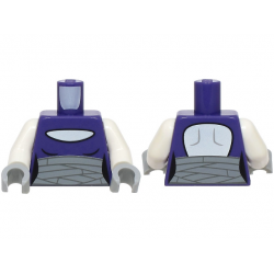 Torso Female Dress Top over White Skin, Light Bluish Gray Wrappings Pattern / White Arms / Light Bluish Gray Hands: {светло виолетов}