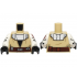 Torso SW Robe, White Collar, Reddish Brown Belt with Pouch and Silver Buckle Pattern / White Arms with Jedi Crest and Compad Pattern / Black Hands: {тухлено жълт}