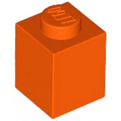 BRICK 1X1: {червеникаво-оранжев}