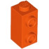 BRICK 1X1X1 2/3, W/ VERT. KNOBS: {червеникаво-оранжев}