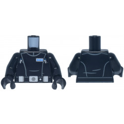 Torso SW Imperial Officer 25, Belt with Silver Buckle, Pouches and Dot, Blue Rank Badge, and 2 Code Cylinders, Horizontal Folds Pattern / Black Arms / Black Hands: {черен}