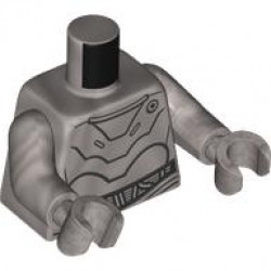 Torso SW RA-7 Protocol Droid, Curved Dark Silver Panels and Silver and Black Wires Pattern / Flat Silver Arms / Flat Silver Hands: {сребърно метален}