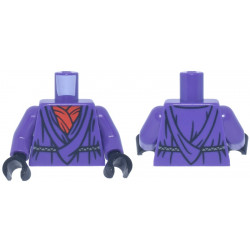 Torso SW Robe with Long Layered Collar with Folds and Creases over Red Shirt and Light Bluish Gray Rope Belt Pattern / Dark Purple Arms / Black Hands: {светло виолетов}