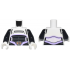 Torso Cropped Top with Silver Bar and Lavender Trim over Black Robe with Light Bluish Gray Lines, Nougat Belt Buckle Pattern / Black Arms / White Hands: {бял}