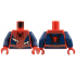Torso Spider-Man Costume, Black Spider, Silver Webbing, Dark Blue Side Panels, Light Nougat Skin Behind Tears Pattern / Dark Blue Arms / Red Hands: {ярко червен}
