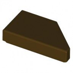 TILE 1X2, DEG. 45, CUT, LEFT: {тъмно кафяв}