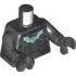 Torso Armor with Dark Silver Highlights, Metallic Light Blue and White Bat Symbol, Black Muscles Outline Pattern / Pearl Dark Gray Arms / Pearl Dark Gray Hands: {титаниево метален}