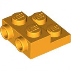 PLATE 2X2X2/3 W/ 2. HOR. KNOB: {огнено жълто-оранжев}