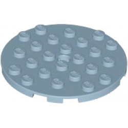 Кръгла плочка 6X6 с отвор за щракалка: {пясъчно син}