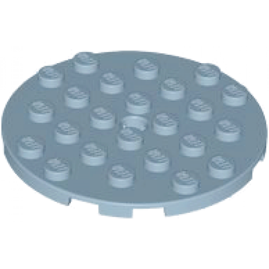 Кръгла плочка 6X6 с отвор за щракалка: {пясъчно син}