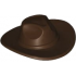 Minifigure, Headgear Hat, Very Wide Brim, Outback Style (Fedora): {тъмно кафяв}