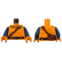 Torso with Muscles Outline, Black Belt, Reddish Brown Shoulder Bag, Silver Buckles Pattern / Dark Blue Arms / Orange Hands: {ярко оранжев}