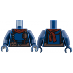 Torso Jumpsuit, Dark Red Scarf and Piping, Dark Brown Panels and Utility Belt with Pouches Pattern / Dark Blue Arms / Dark Blue Hands: {земно син}