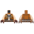 Torso Spider-Man Bare Chest with Fang Necklace, Lion Head Vest and Belt with Pouches Pattern / Light Nougat Arms / Reddish Brown Hands: {тъмно оранжев}