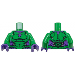 Torso Dark Purple and Silver Armor, Black Outlines and Lime Marks Pattern / Green Arms / Dark Purple Hands: {тъмно зелен}