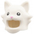 Minifigure, Headgear Head Cover, Costume Cat with Black Eyes, Bright Pink Nose Pattern: {бял}