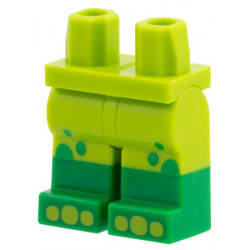 Hips and Legs with Molded Green Lower Legs / Boots, Bright Green Spots, Lime Toes Pattern: {ярко жълто-зелен}